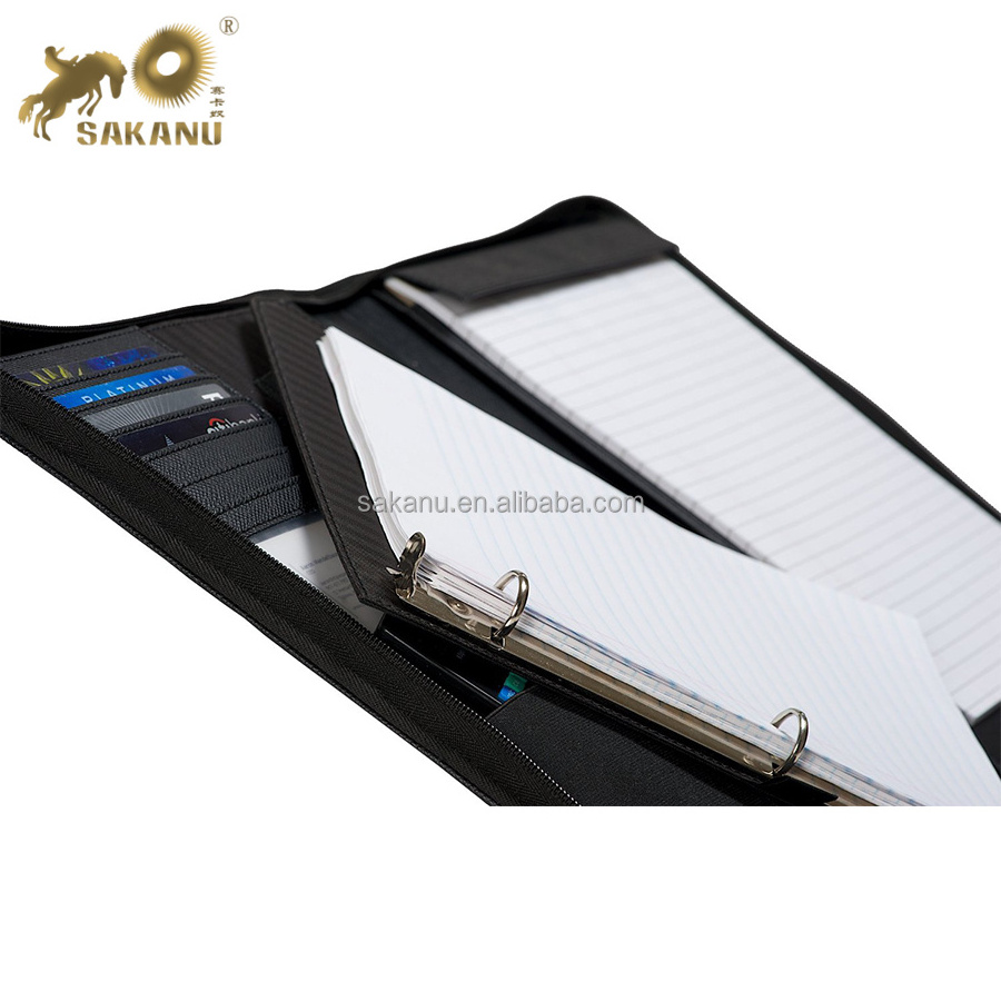 Executive A4 Zippered Padfolio with Removable 3-Ring Binder