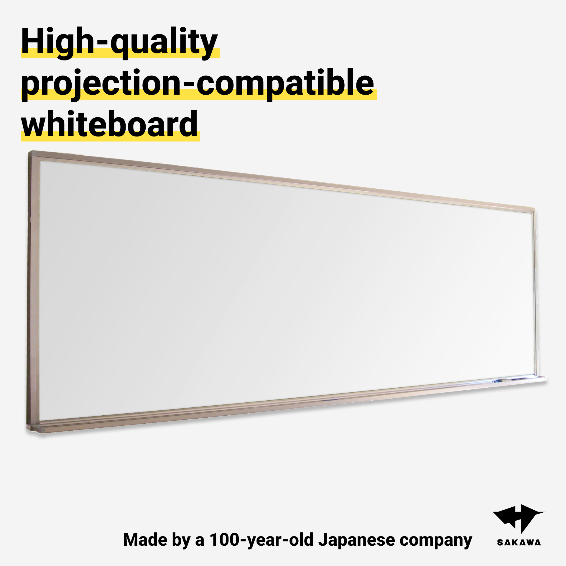 Long-lasting comfort projection compatible large white board wall for school