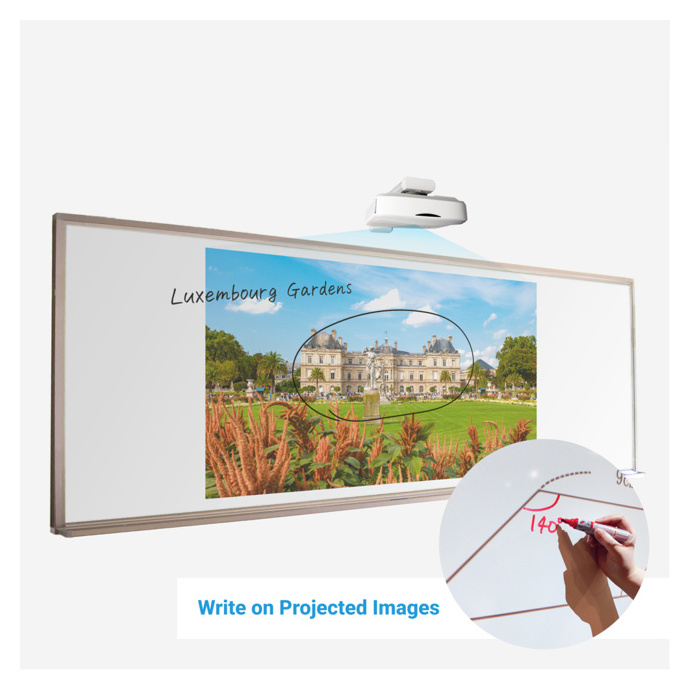 Customizable scratch resistance projection classroom wall writing white boards