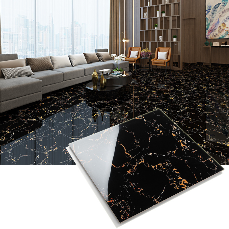 600*600 porcelain hall house high living room ceramic kitchen polish marble effect slippery tiles brick manufacturing black tile