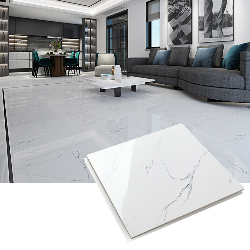 hot sale 600x600 high glossy interior floor white tiles glazed ceramic tiles and marbles porcelain material floors tiles