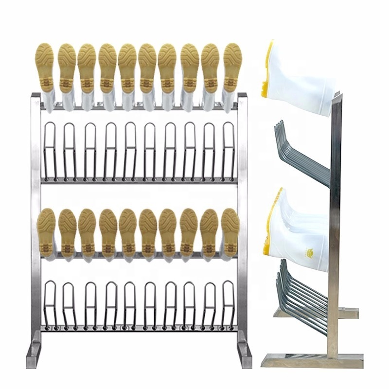 Shianku 304 Stainless Steel Shoe Rack Water Boots Rack Industrial Workshops Assembled Shoes Rack