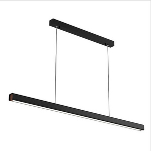 47" Linear Pendant Light 20W Minimalist Hanging LED Island Chandelier Light Fixture for Commercial Office Matte Black