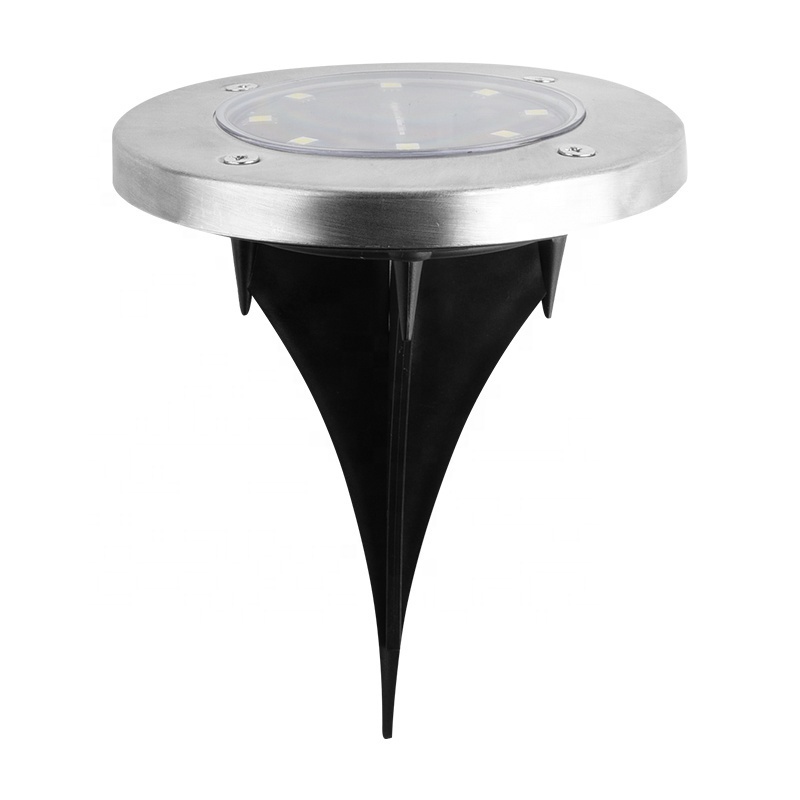 8 LED Solar Powered outdoor disk spotlight waterproof led floor lawn yard lamp led Solar garden underground Ground spot light