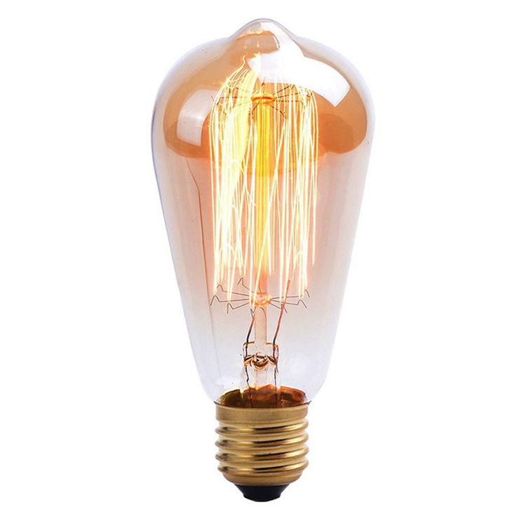 Vintage retro edison 85V 110V 220V 25W 40W 60W ST64 LED E27 T40 Tungsten FILAMENT bulb