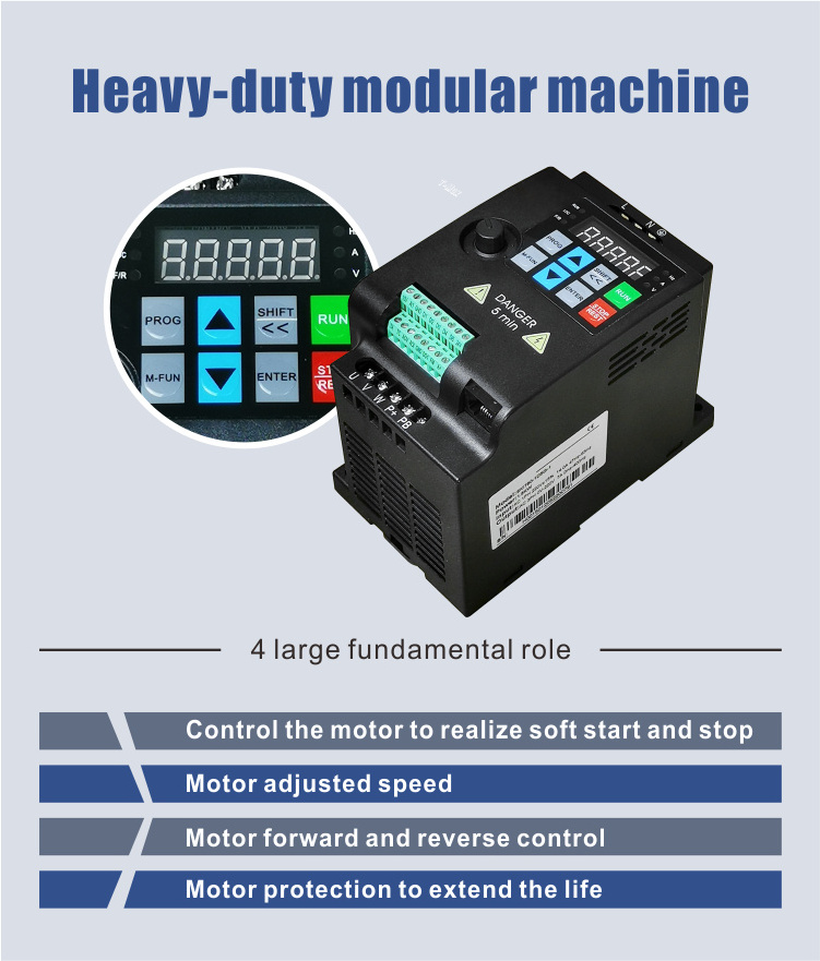 220v 2.2kw Vector Inverter VFD Frequency Converter 3 Phase Variable Frequency Drive Motor Speed Control