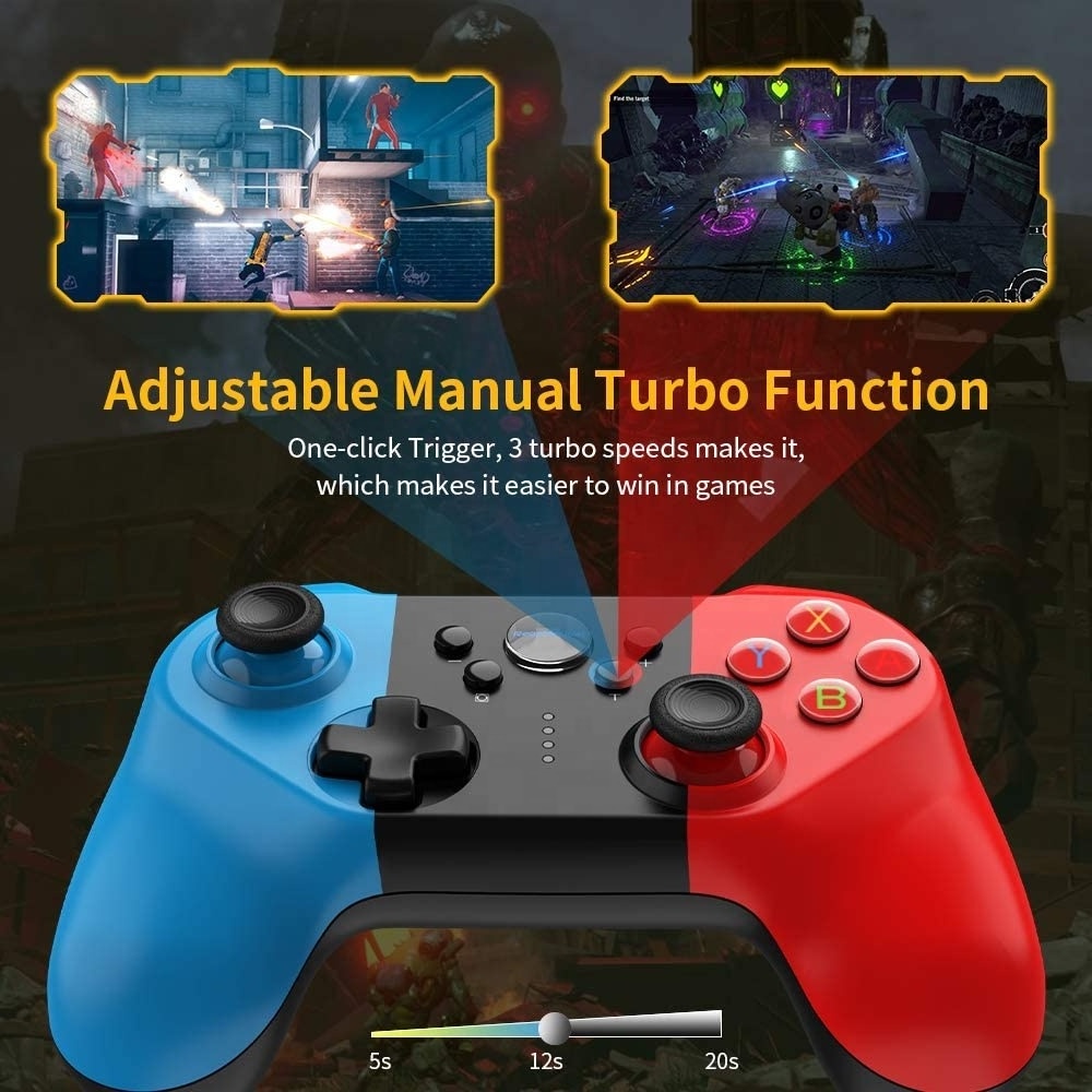 Wireless Pro Controller for Switch, ISHAKO Remote Gamepad Switch Pro Controller with Gyro Axis, Turbo and Adjustable Dual Shock