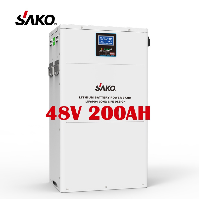 Sako Home Power 48V 200Ah Lithium Ion Battery 10Kwh LiFePo4 Batteries Smart BMS Solar System 51.2V 100Ah Energy Storage Battery