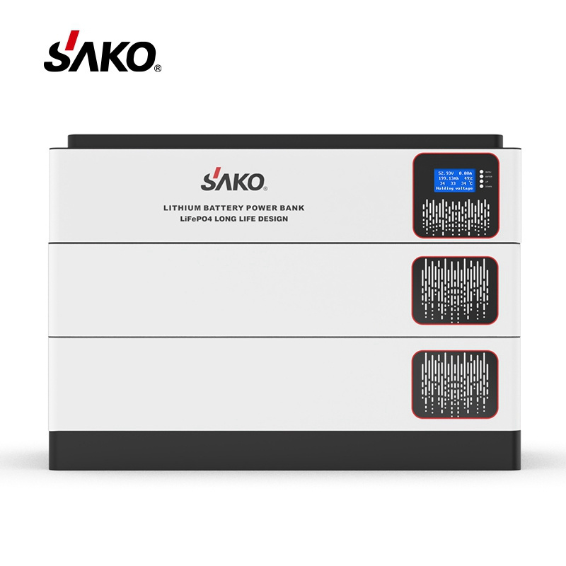 Shenzhen China Sako Rechargeable Stack Batterie 10Kw 10Kwh 48V 200Ah 300Ah Lifepo4 For Solar Power System 50 Kwh Lithium Battery