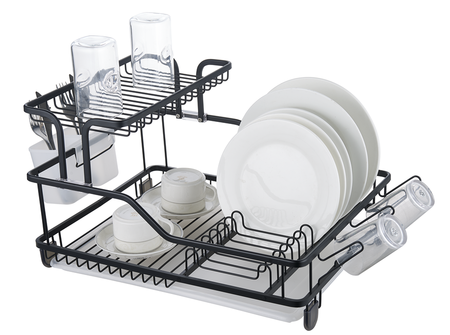 Hot Sale Rustproof Aluminum Kitchen Dish Rack Plates Holder Sink Dish Drainer Kitchen Dryer