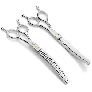 Refinement curved fishbone pet grooming thinning scissors 7inch curved fish bone scissors dog trimming shears pet styling tools