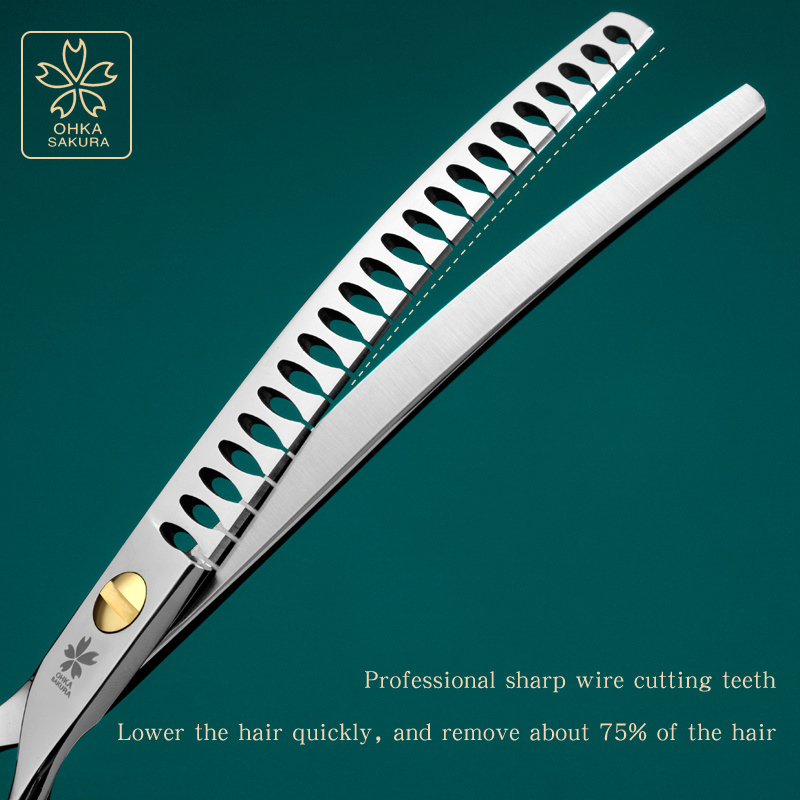 Refinement curved fishbone pet grooming thinning scissors 7inch curved fish bone scissors dog trimming shears pet styling tools