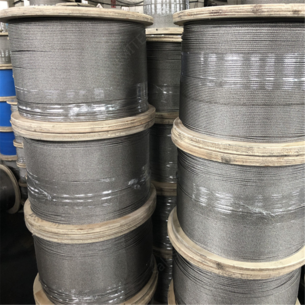 PP/PE/PVC coated 0.5mm 6mm 20mm 25mm 1x19 7x7 7x19 AISI304 316 316L Stainless Steel Wire Rope/Cable