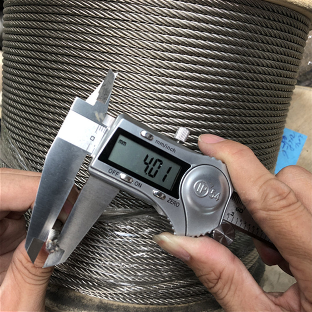 1mm 1.5mm 2mm 3mm 4mm 5mm 6mm 7mm 8mm 9mm 10mm AISI SUS 304 316 stainless steel wire rope