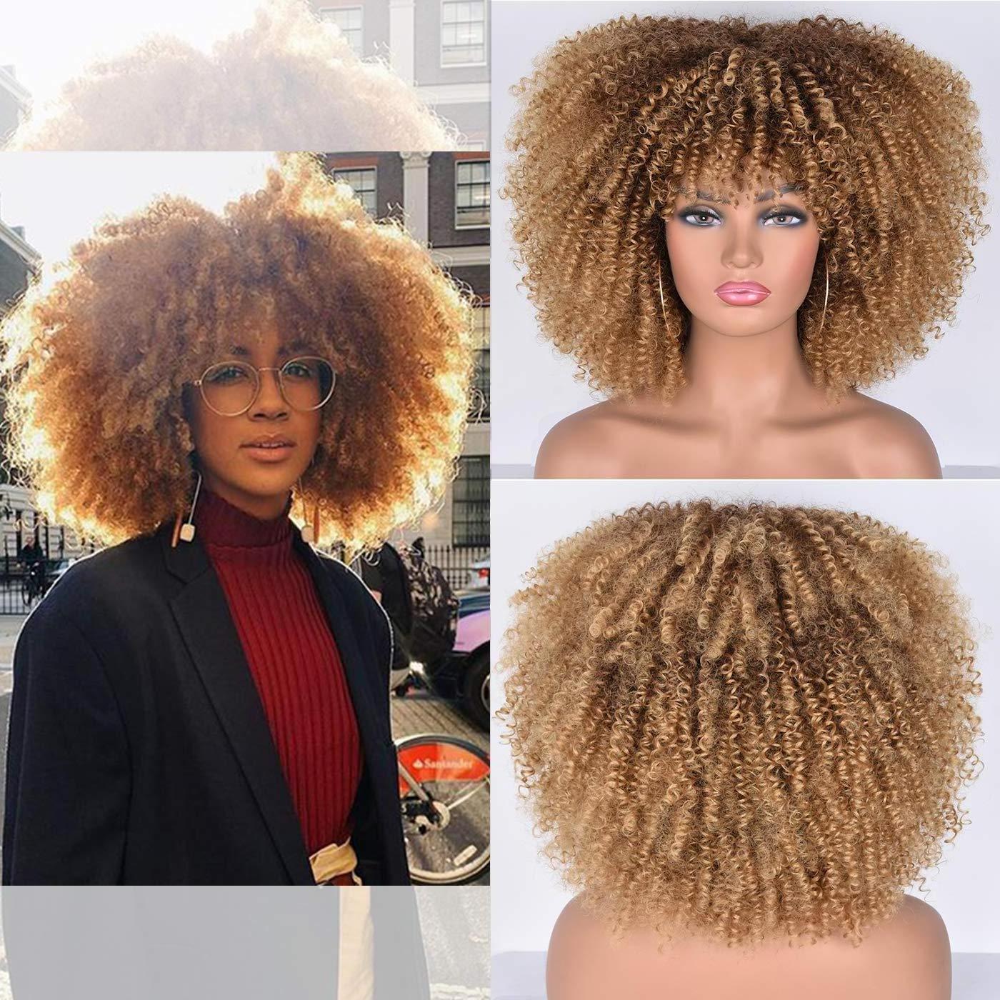 Wholesale Best Selling Wigs Hair Products Short Synthetic Popular Afro Cheap With Bangs Afro Kinky Curly Wigs For Black Women