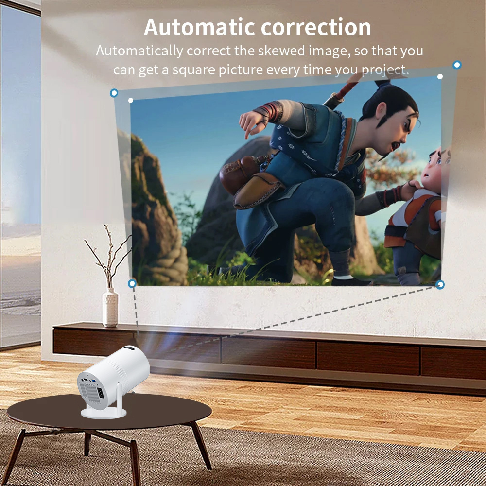 Salange LED Projector Android 11 4K 1280*720P P300 Dual Wifi 200ANSI 180 flexible BT Cinema Outdoor Portable Mini Projetor