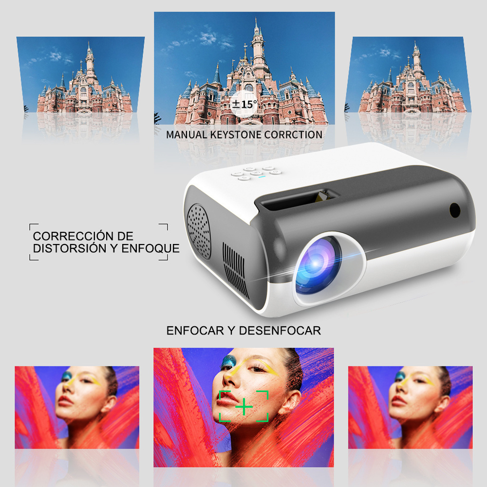 Salange P80 Proyector Support LCD LED Wifi Version Portable Mini Projector Home Theater Video Beamer 1080P 2800 Lumens Led Light