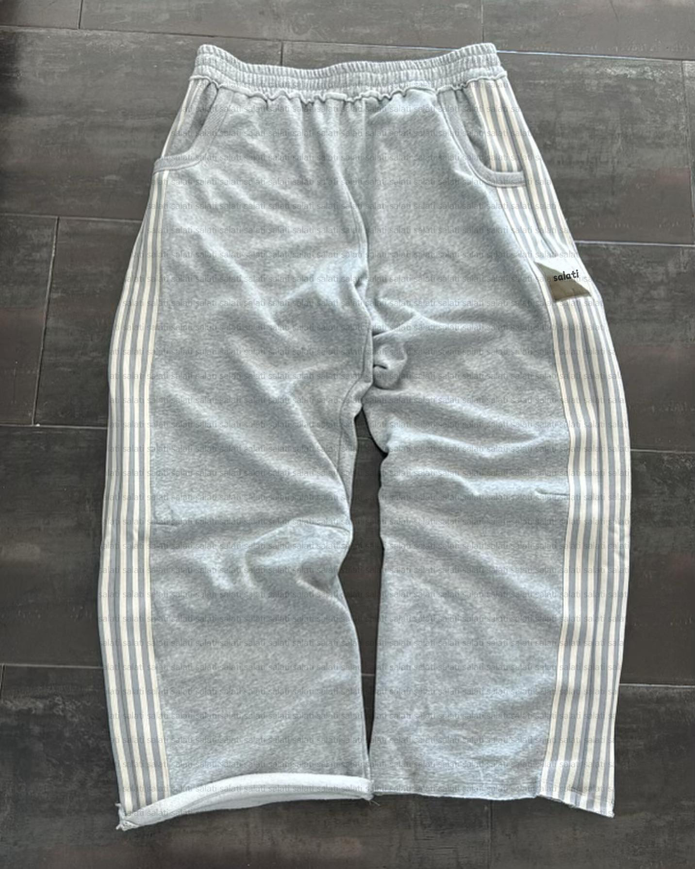 Custom Blank Jogger Track Pant Heavy Cotton French Terry Baggy Sweat Trousers Side Stripe Straight Leg Flared Sweatpants for Men