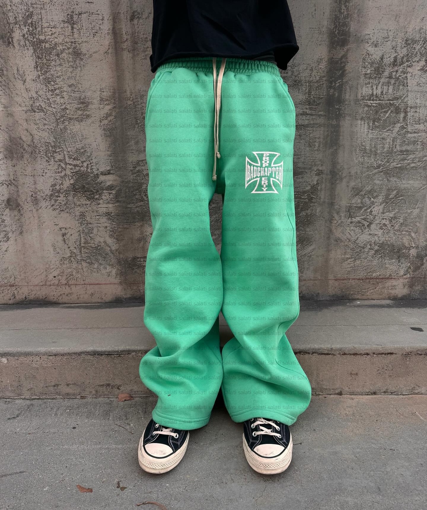 Track Jogger Stacked Pant Custom Heavyweight 500 GSM Fleece Cotton Print Logo Wide Leg Baggy Sweat Trouser Flared Sweatpants Men