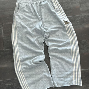 Custom Blank Jogger Track Pant Heavy Cotton French Terry Baggy Sweat Trousers Side Stripe Straight Leg Flared Sweatpants for Men