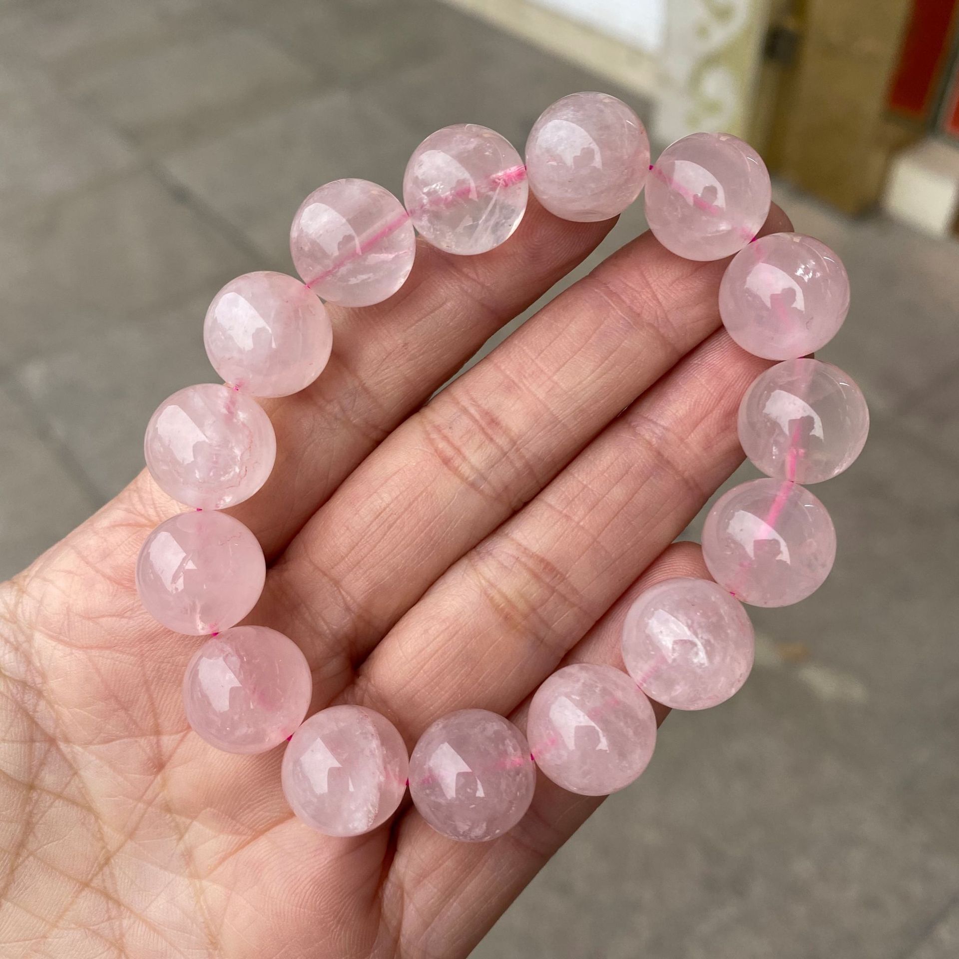 Wholesale Natural Stone Beaded Bracelet Reiki Healing Crystal Rose Quartz Bracelet Yoga Bangles Jewelry Gift