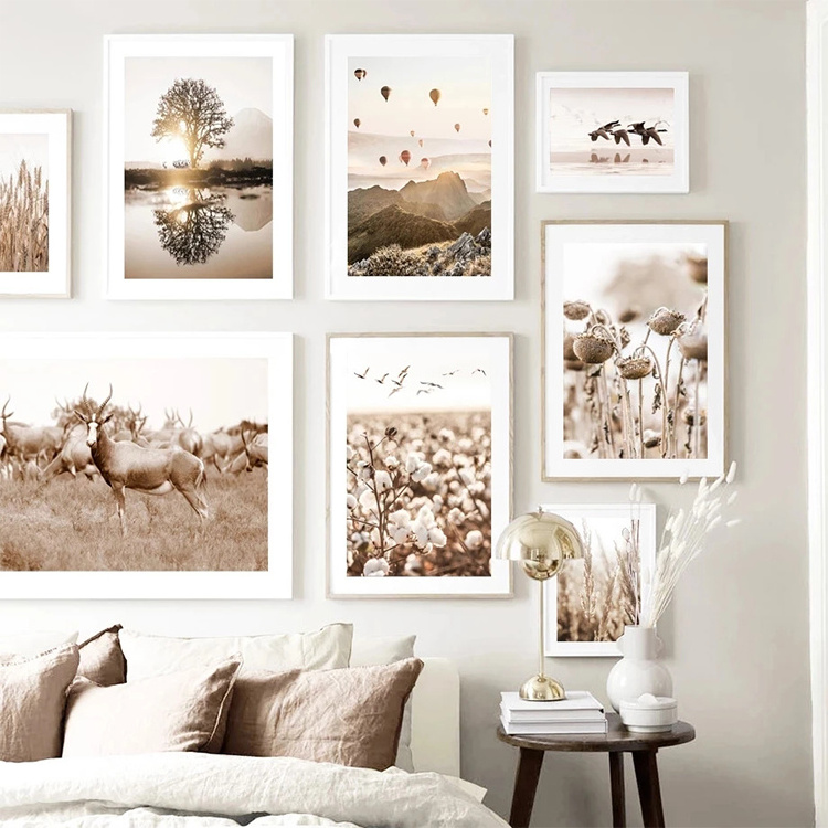 Nordic Modern Landscape Paintings Wheat Withered Tree Dandelion Canyon Posters And Prints Wall Art Canvas Painting