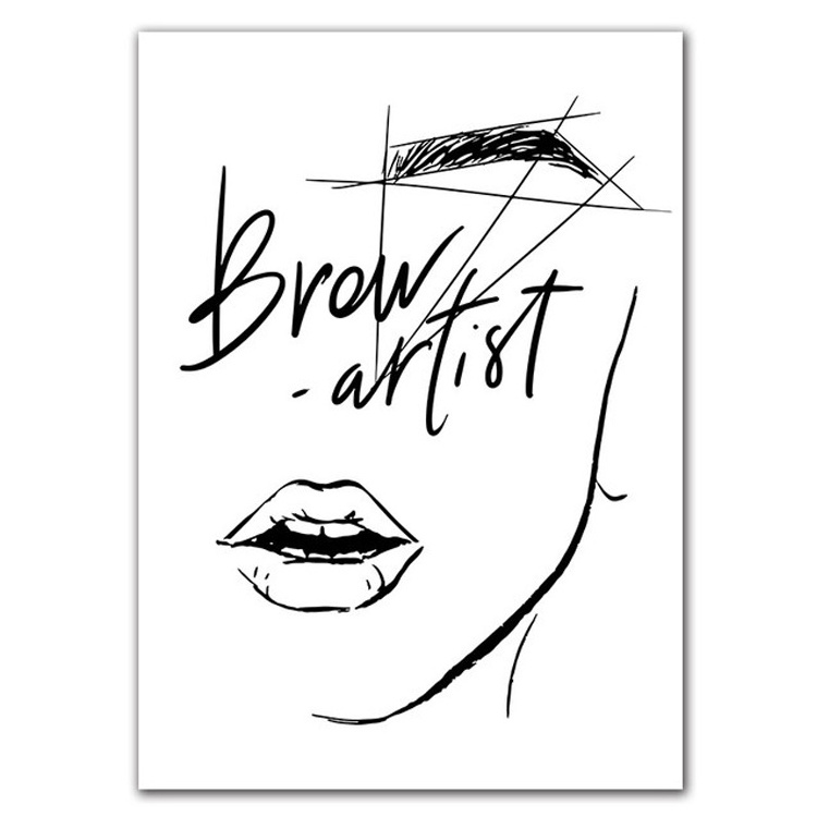 Lips eyelashes poster printing painting wall pictures fashion line art canvas art home decor painting