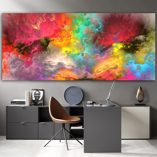 Grey Yellow Cloud Abstract Art Oil Painting Posters And Prints on Canvas Modern Art Independe Wall Picture Canvas Painting