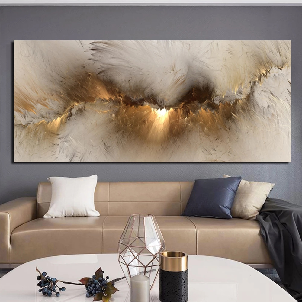 Grey Yellow Cloud Abstract Art Oil Painting Posters And Prints on Canvas Modern Art Independe Wall Picture Canvas Painting