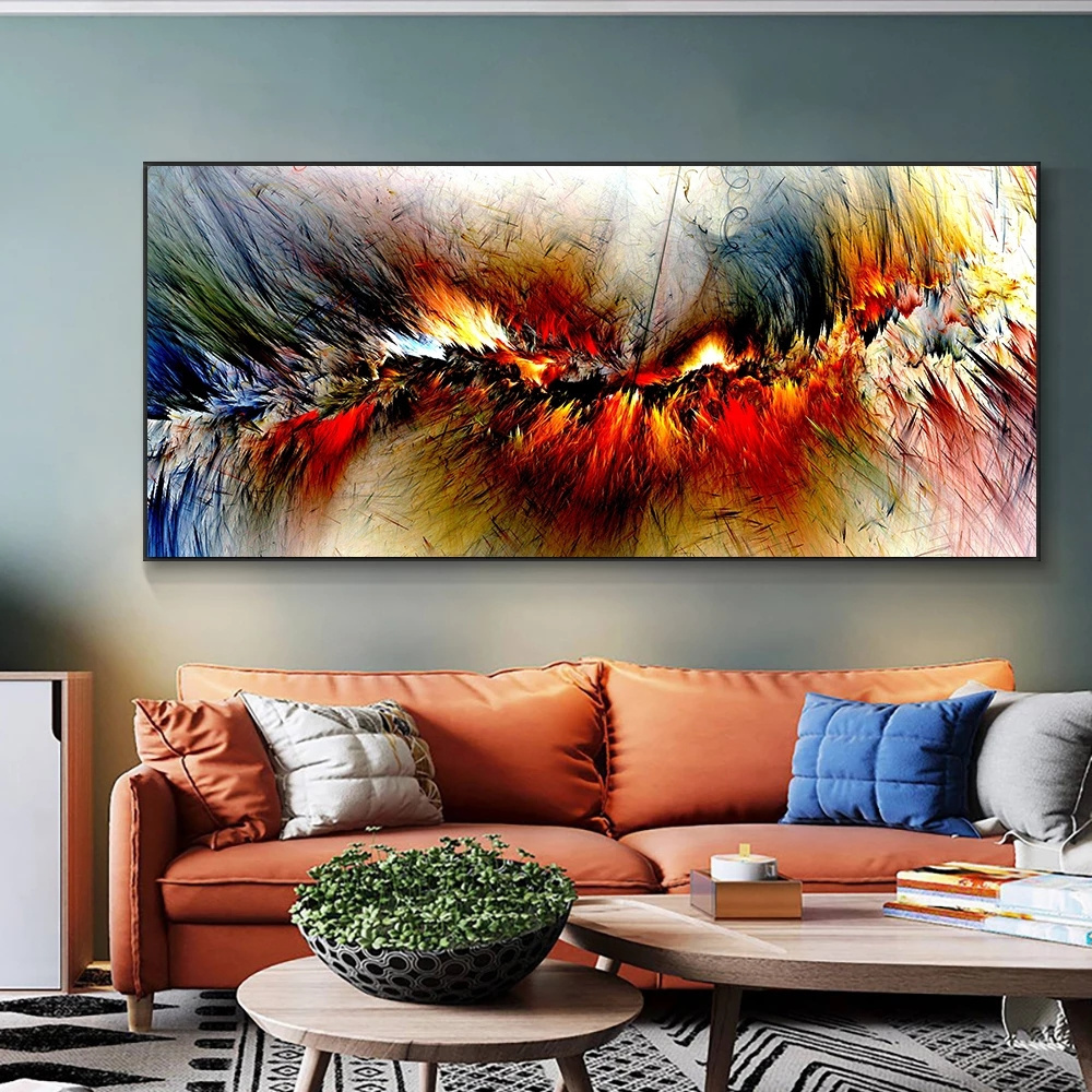 Grey Yellow Cloud Abstract Art Oil Painting Posters And Prints on Canvas Modern Art Independe Wall Picture Canvas Painting