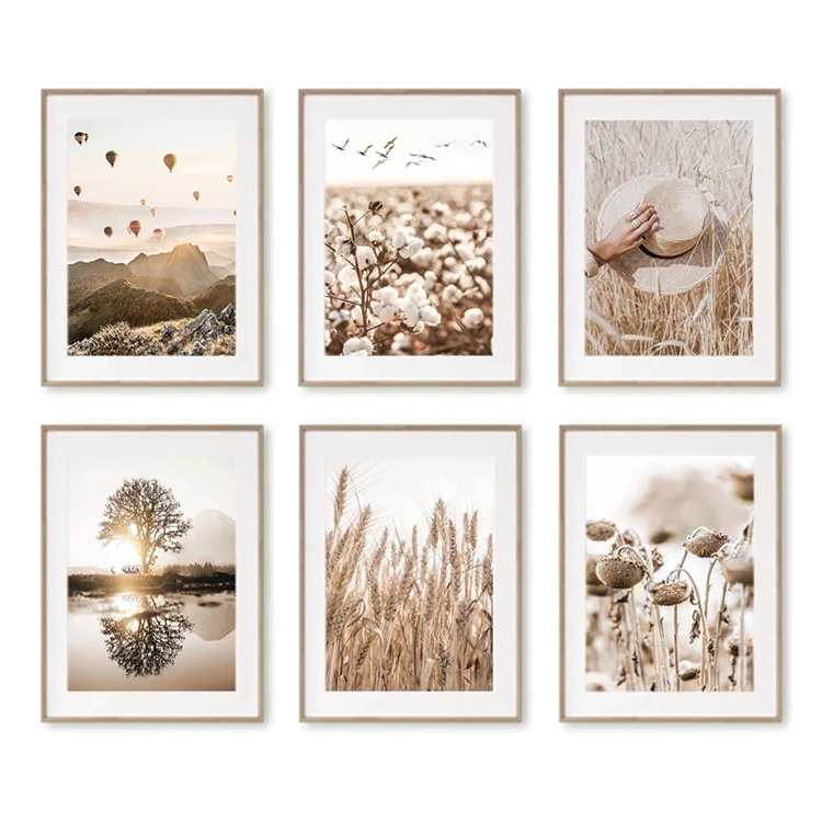 Nordic Modern Landscape Paintings Wheat Withered Tree Dandelion Canyon Posters And Prints Wall Art Canvas Painting