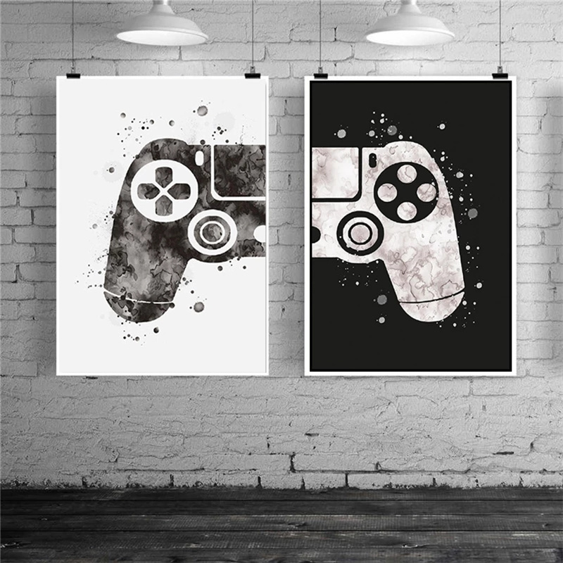 Gaming Room Canvas Paintings Gamepad Abstract Posters and Prints Wall Art Pictures for Boys Children Room Decor