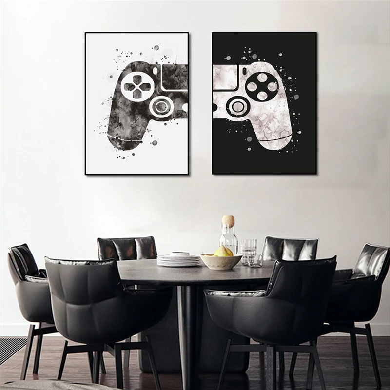 Gaming Room Canvas Paintings Gamepad Abstract Posters and Prints Wall Art Pictures for Boys Children Room Decor