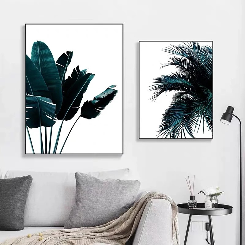 Room Decor Posters Plant Leaves Canvas Painting Palm Tree Leaf Wall Art Nordic Mural Art Prints