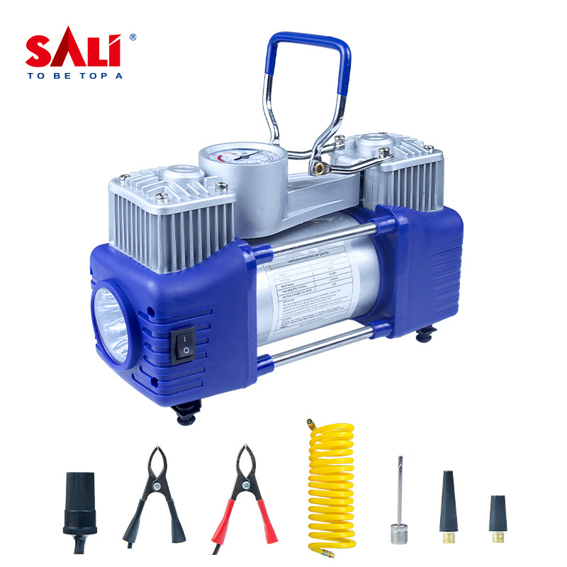 SALI 12V Vehicle-mounted air pumps with Pressure Gauge Emergency Light for Truck Jeep Offroad Car Tires Automobiles Air Mattress