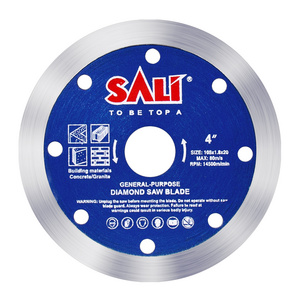 SALI brand high quality abrasive disc continuous rim diamond saw blade with OEM ISO9001