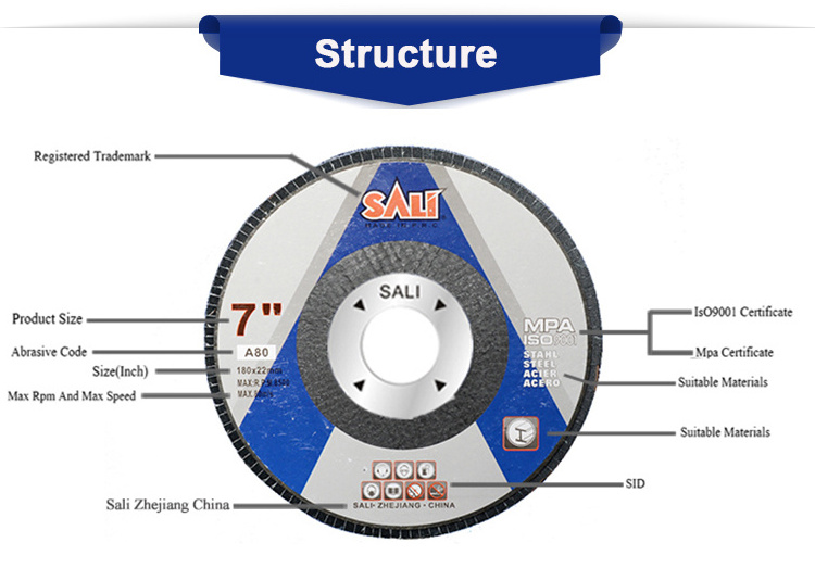 SALI 100 mm x 16 mm Aluminum oxide flap disc