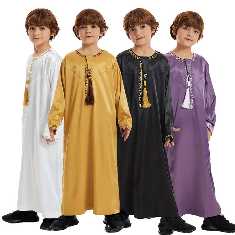 Custom Suadi Thawb Jubbah Saudi Arabia Boys Muslim Dress Dubai Style Al Aseel Thobe Kids Thobe