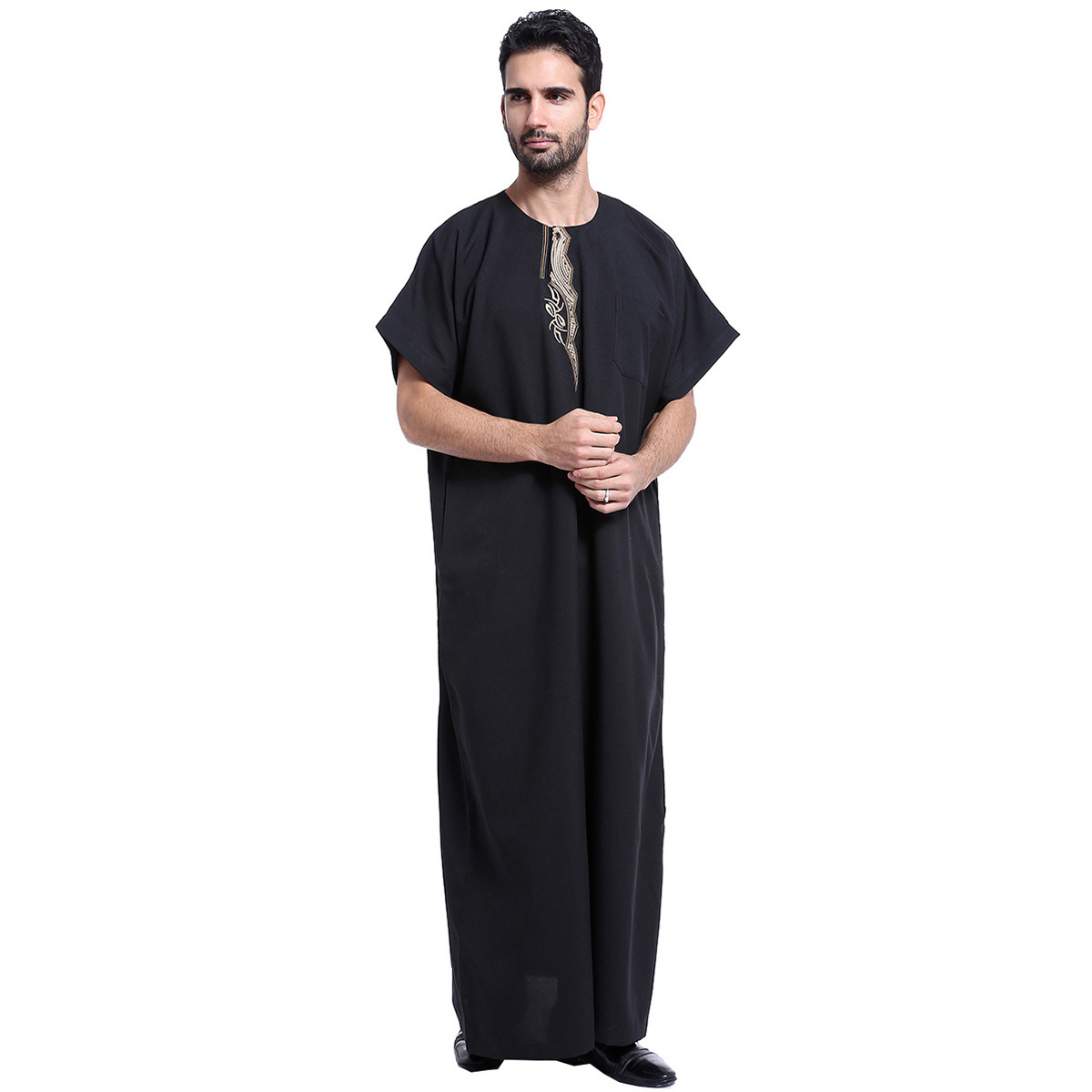 Manufacturers Wholesale Half Sleeve Thobes Thawb Qamis Daffah Men Muslim Moroccan Jubba For Men Arabic Thobe