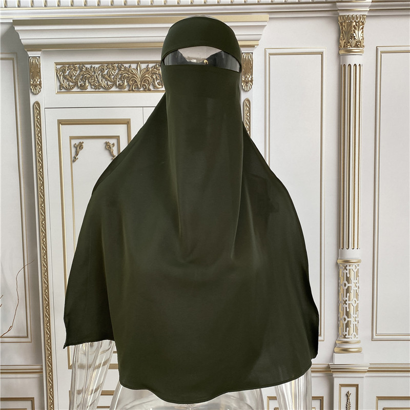 Wholesale Niqab Islamic Clothing Nida Muslim Breathable One Layer Nida Face Veil Cover Saudi Prayer Khimar Hijab Niqab