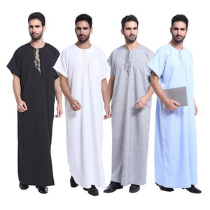 Manufacturers Wholesale Half Sleeve Thobes Thawb Qamis Daffah Men Muslim Moroccan Jubba For Men Arabic Thobe