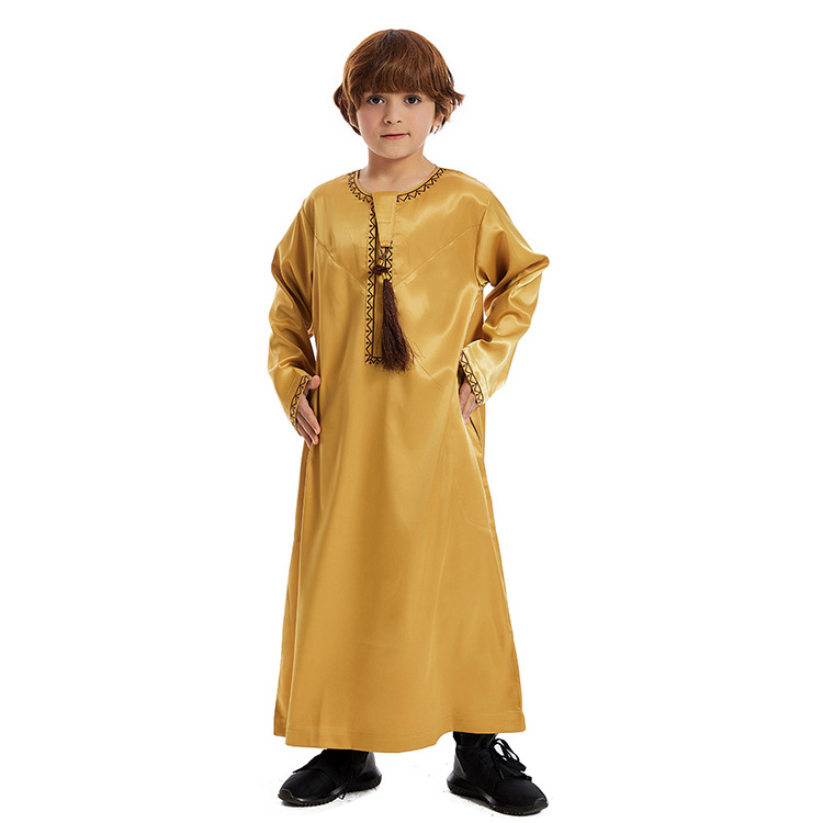 Custom Suadi Thawb Jubbah Saudi Arabia Boys Muslim Dress Dubai Style Al Aseel Thobe Kids Thobe