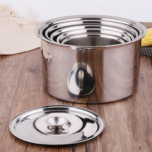 2023 Stainless Steel Cooking Pot Large Stainless Steel Mixing Bowl Stock Pot Multi-functional Commercial Basin Stock Pan