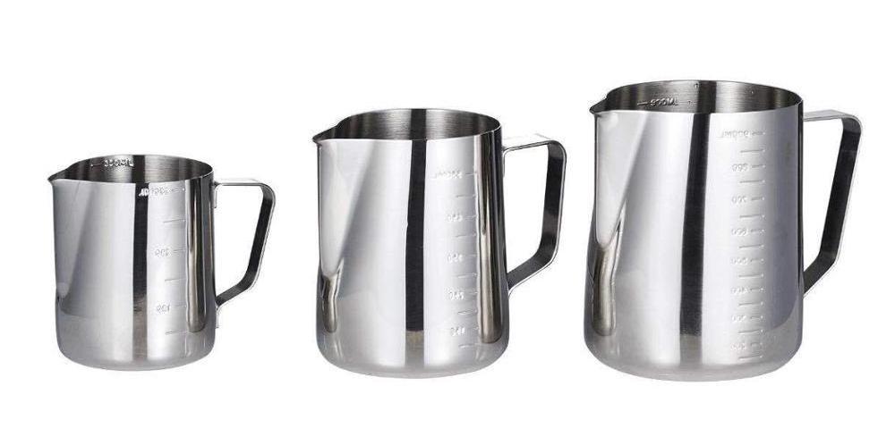 Milk Pitcher 350ml 500ml 900M Stainless Steel Coffee Measuring Cup Coffee Pitcher Latte Milk Cup Frothing Jug