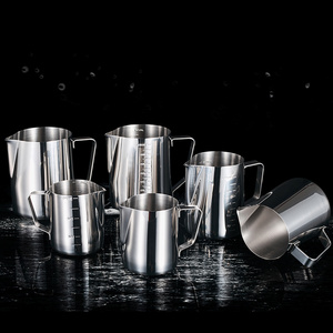 Milk Pitcher 350ml 500ml 900M Stainless Steel Coffee Measuring Cup Coffee Pitcher Latte Milk Cup Frothing Jug