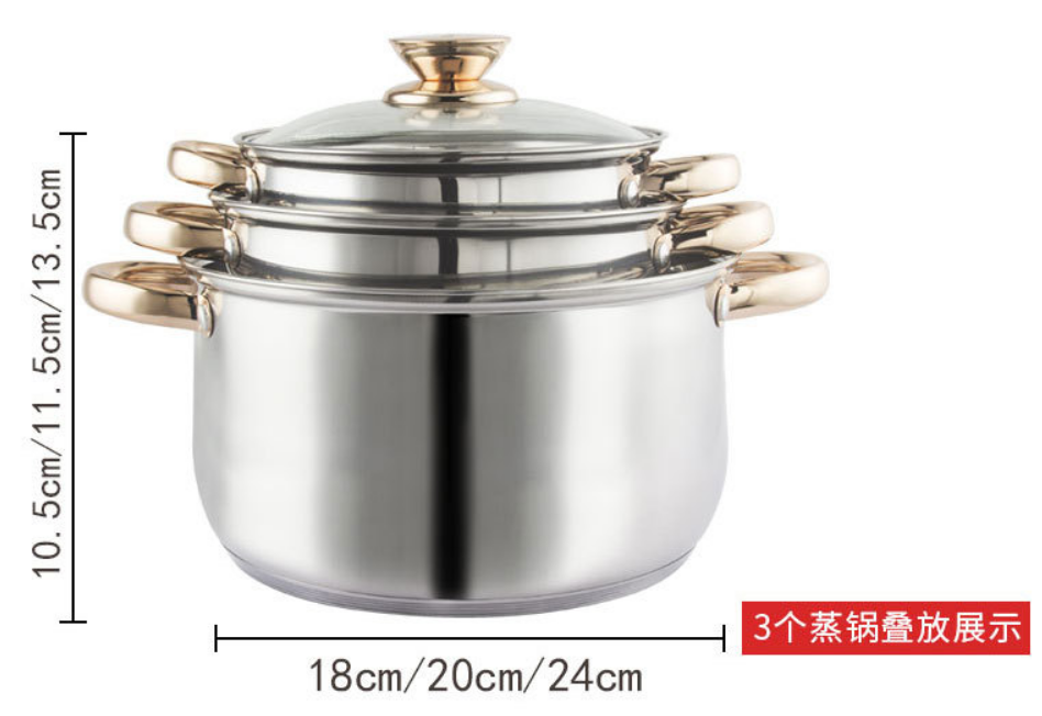 Salin Kitchenware Cooking Pot Stainless Steel Cookware Sets 12 pcs Other Cookware Kitchen