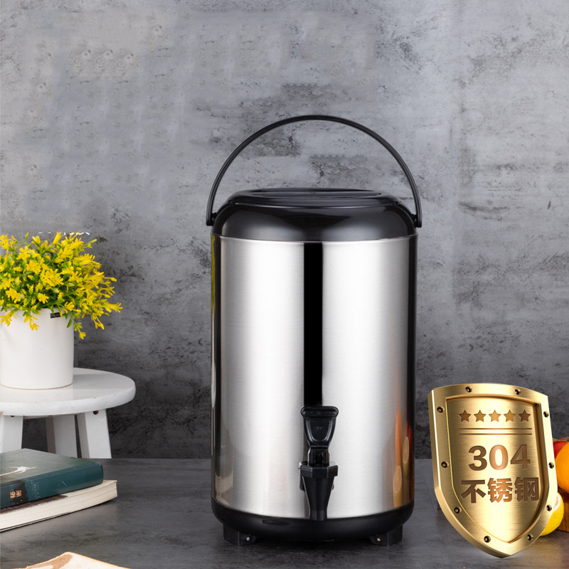 Kitchen new product stainless steel 304 milk tea thermos bucket 8/10/12L  coffee milk tea ice bucket Barrel