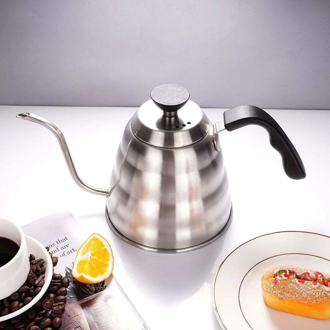 1.0L 1.2L stainless steel pour over coffee kettle gooseneck kettle drip coffee kettle with and without thermometer