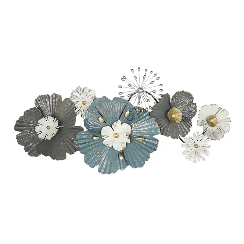 New Modern Metal Iron Wall Hanging Decoration Wall Flower Sculpture for Home and Living Room Decor