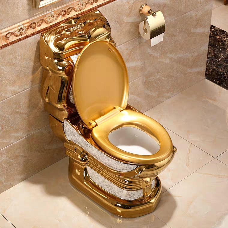 Hot Sale Good Quality Custom Logo One Piece Color Gold Toilet for Sale Factory Direct Price Washdown Wc Ceramic Toilet Seat